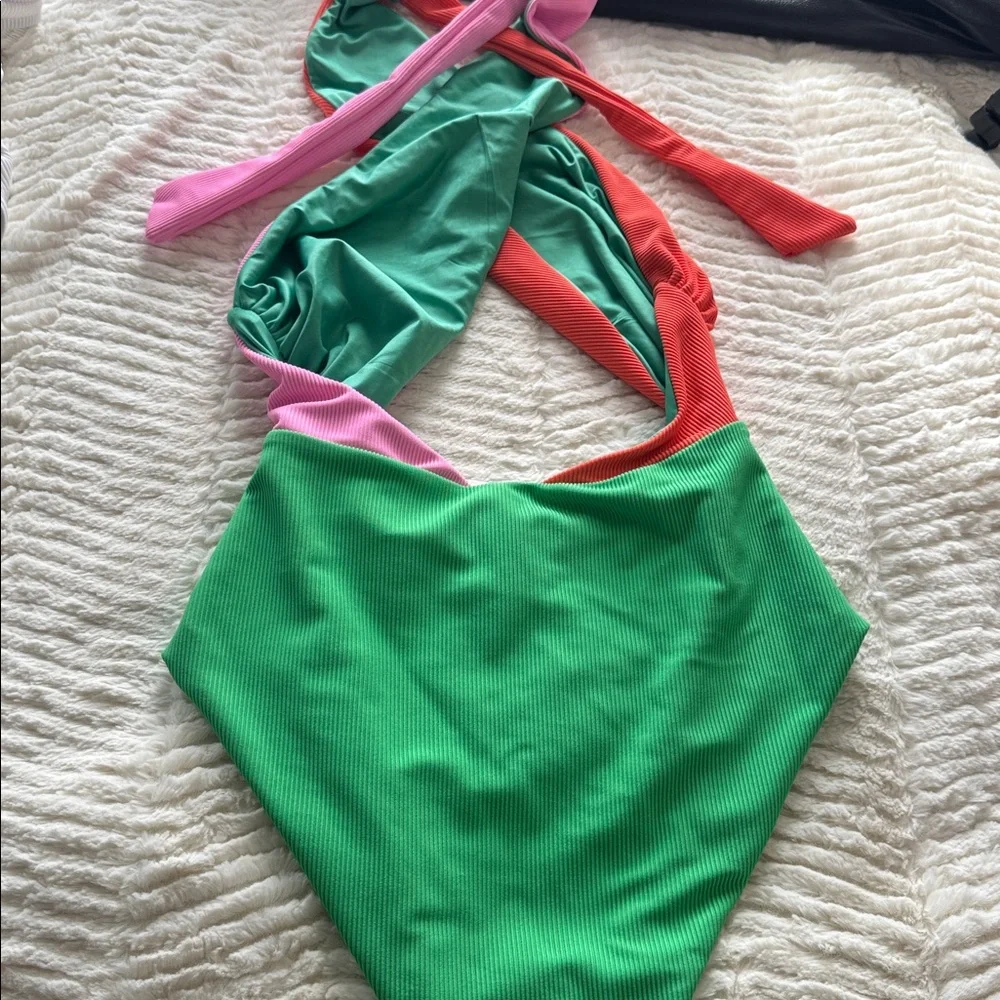Beach Riot Pink, Orange, and Green Swimsuit - Picture 3 of 3